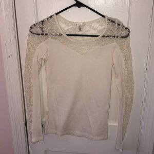 Long Sleeve Women’s Shirt, Slim Fitting, S, Lace